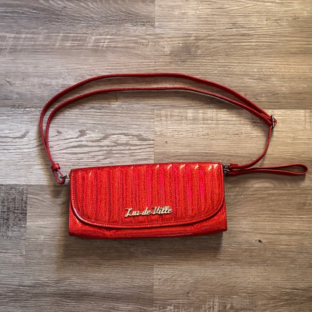 Lux de Ville Shimmering Red Clutch